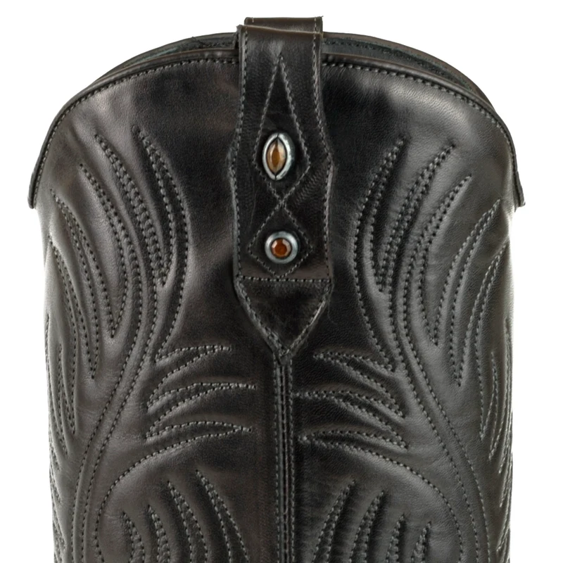Westernstiefel CowboyStiefel für Damen handgefertigt, aus schwarzem Leder, 2536