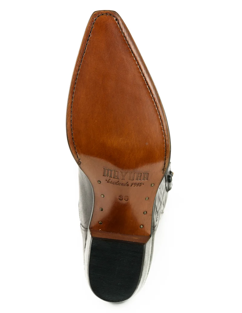 Westernstiefel CowboyStiefel für Damen handgefertigt, aus schwarzem Leder, 2536
