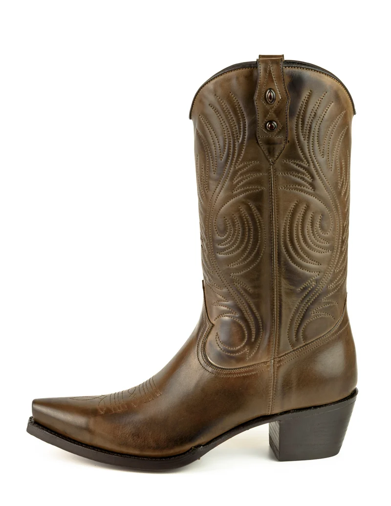 Handgefertigte Westernstiefel CowboyStiefel für Damen aus Leder 2536 Braun