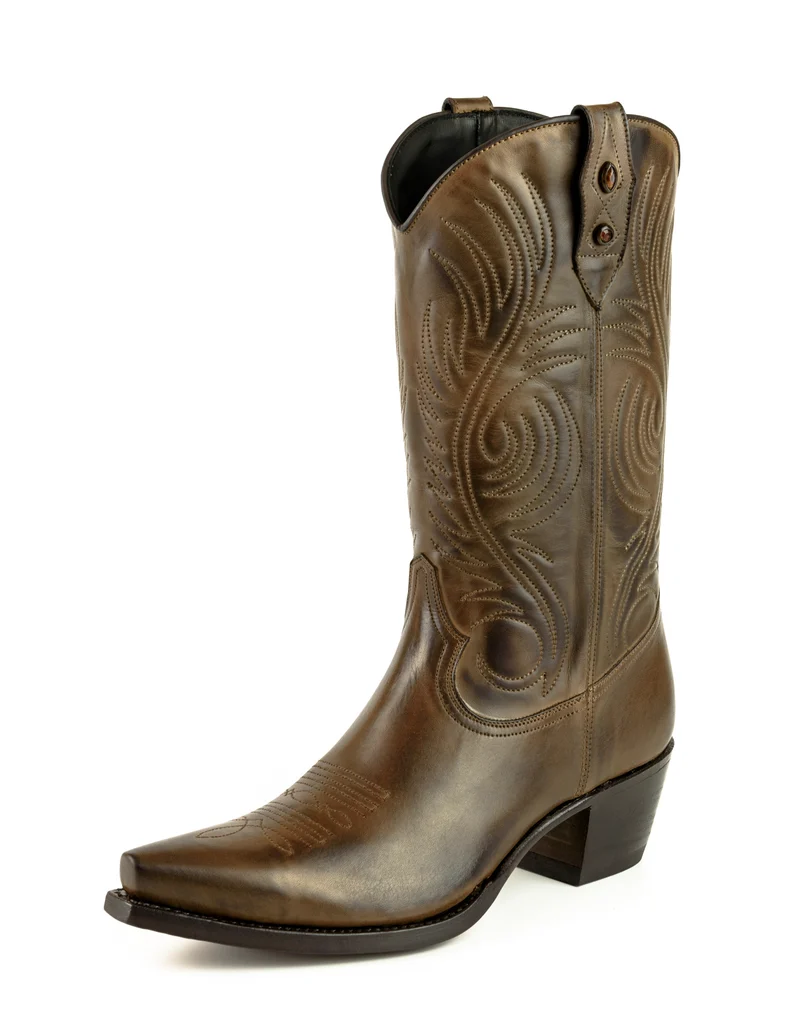 Handgefertigte Westernstiefel CowboyStiefel für Damen aus Leder 2536 Braun