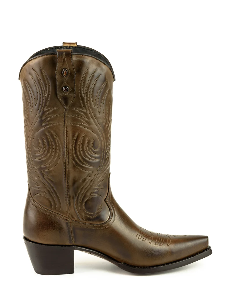 Handgefertigte Westernstiefel CowboyStiefel für Damen aus Leder 2536 Braun