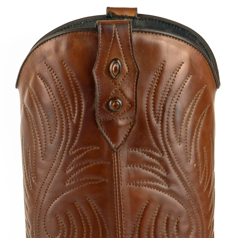 Westernstiefel CowboyStiefel für Damen handgefertigt, braunes Leder, 2536