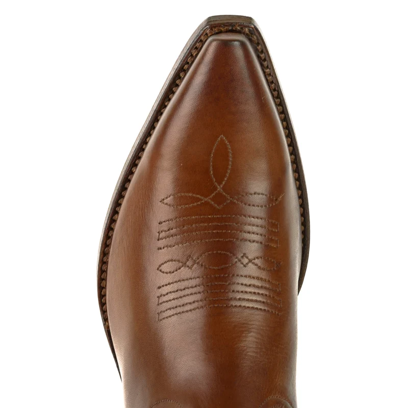 Westernstiefel CowboyStiefel für Damen handgefertigt, braunes Leder, 2536