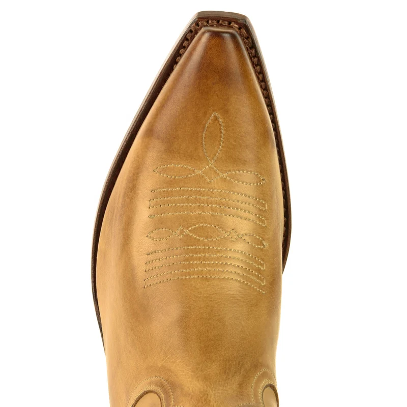 Handgefertigte Westernstiefel CowboyStiefel für Damen aus gelbem Leder 2536