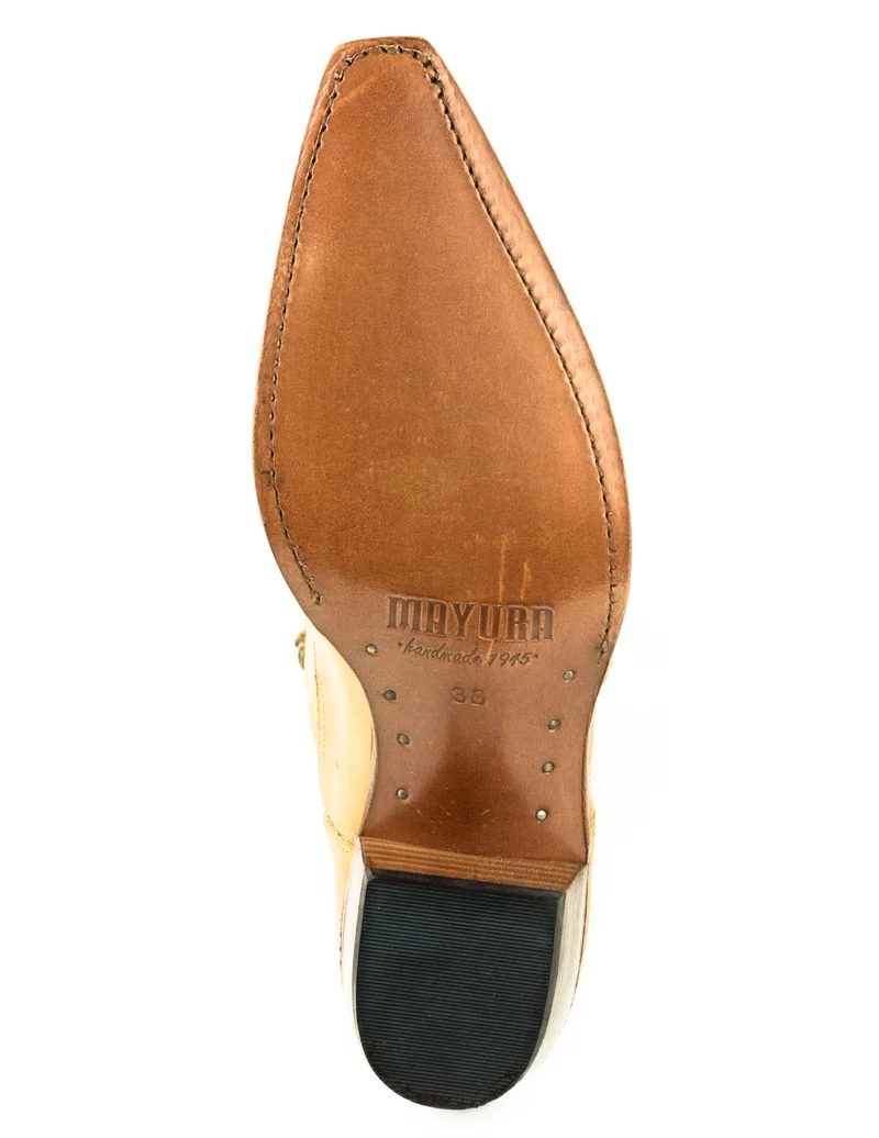 Handgefertigte Westernstiefel CowboyStiefel für Damen aus gelbem Leder 2536