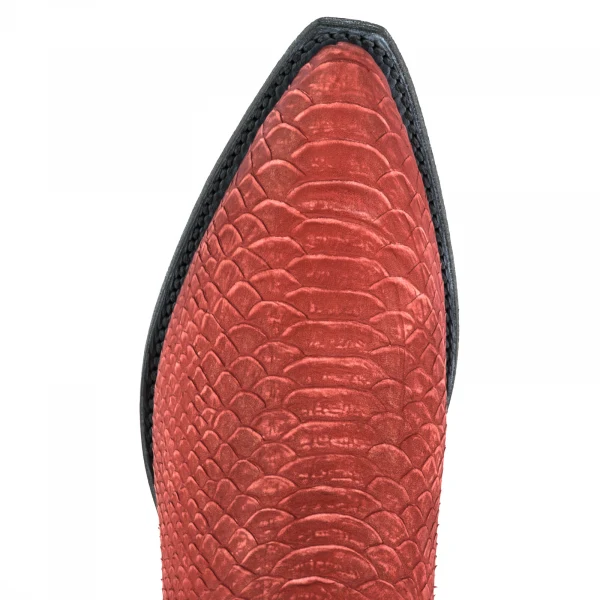 Westernstiefel CowboyStiefel für Damen handgefertigt, gewaschenes rotes Leder, 2524