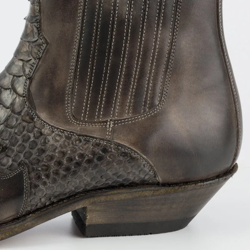 Urban Cowboy Boots für Damen und Herren, 2500 Leder, Braun und Dunkelbraun Exotic | Sofort lieferbar | Größe 39/42