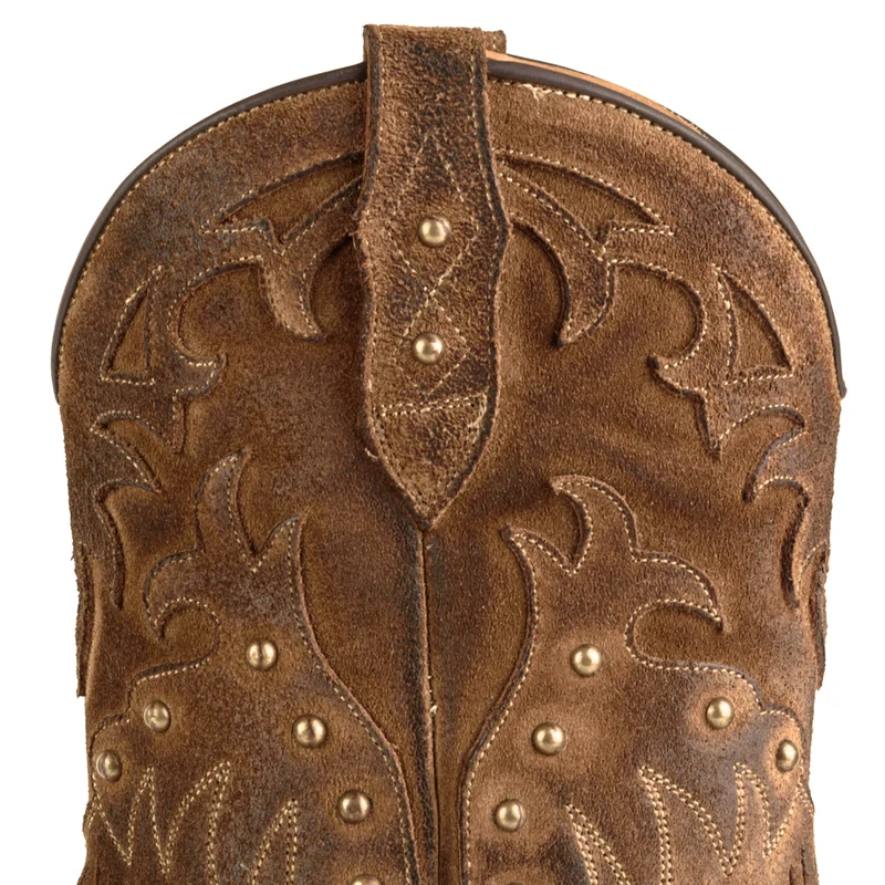 Damen-Cowboystiefel mit Fransen 2475 Braunes Wildleder