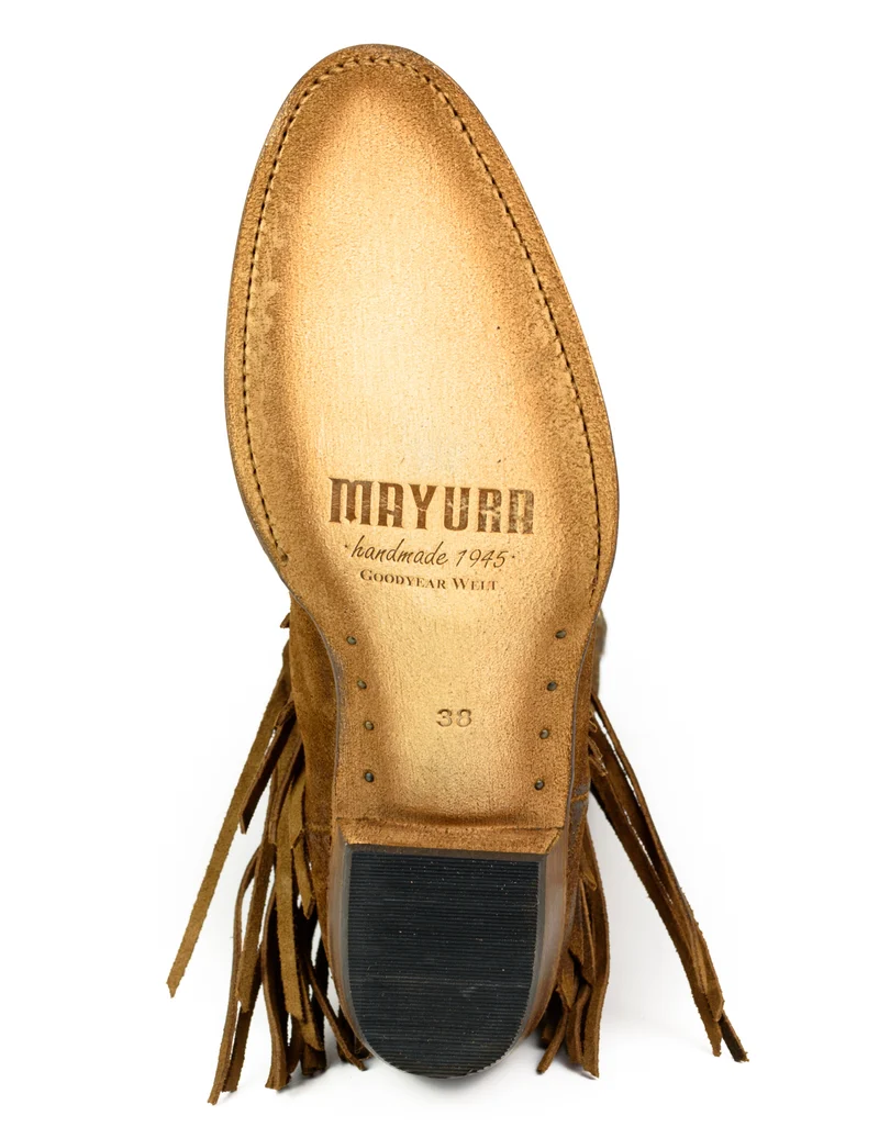 Damen-Cowboystiefel mit Fransen 2475 Braunes Wildleder