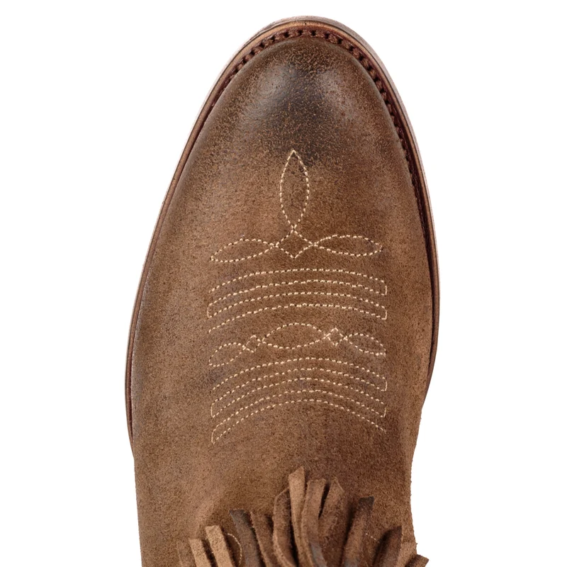 Damen-Cowboystiefel mit Fransen 2475 Braunes Wildleder