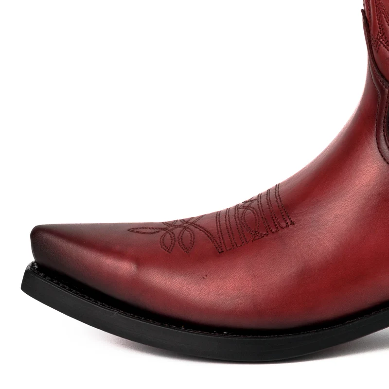 Herren- und Damen-Cowboystiefel im Stil der 1920er Jahre aus rotem Leder | Sofort lieferbar | Größe 41