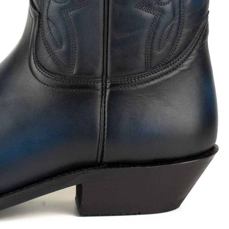 Cowboy-, Country- und Westernstiefel der 1920er Jahre für Damen und Herren, Schwarz und Blau, Premium