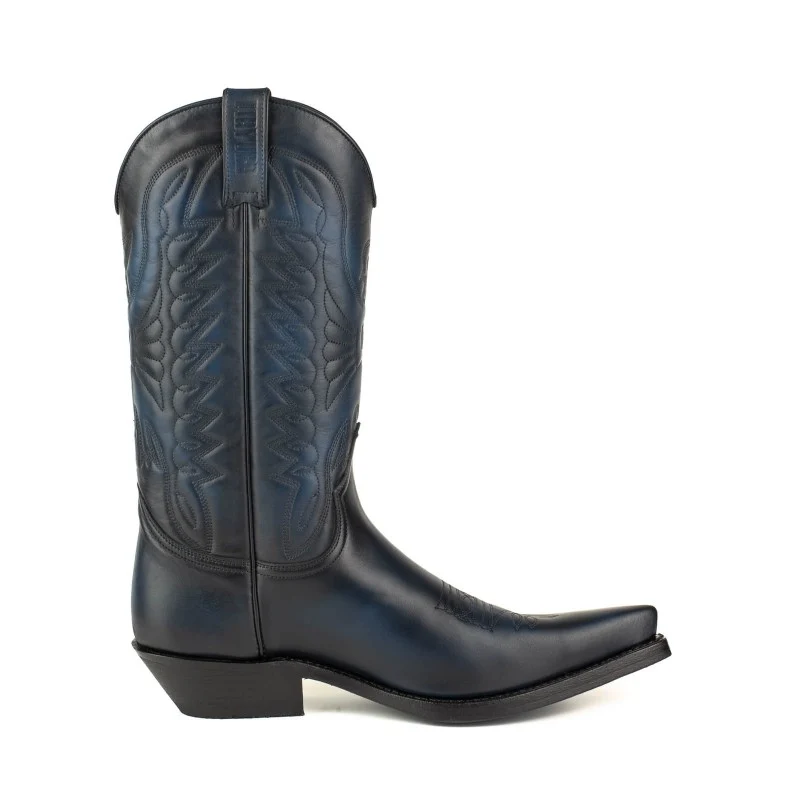 Cowboy-, Country- und Westernstiefel der 1920er Jahre für Damen und Herren, Schwarz und Blau, Premium