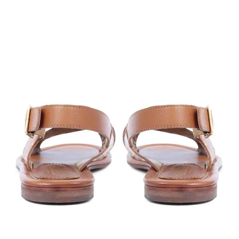Elda Cross Over Studded Sandals - ELDA / 323 390 - Tan