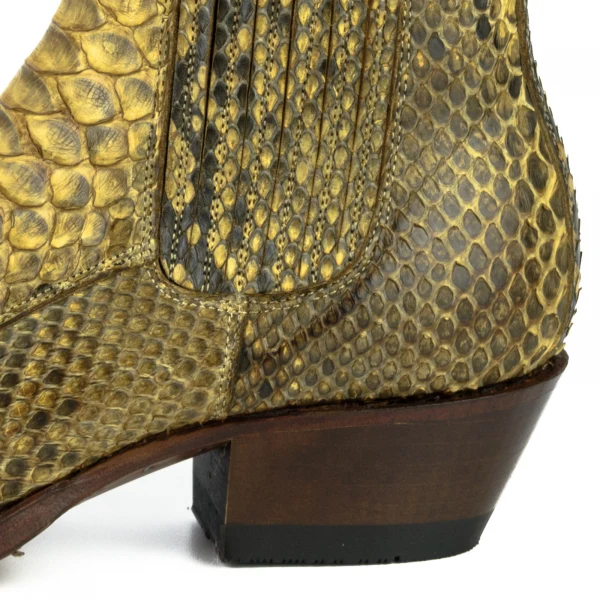 Urbane und exotische gelbe handgefertigte Damenstiefel oder Stiefeletten 2496