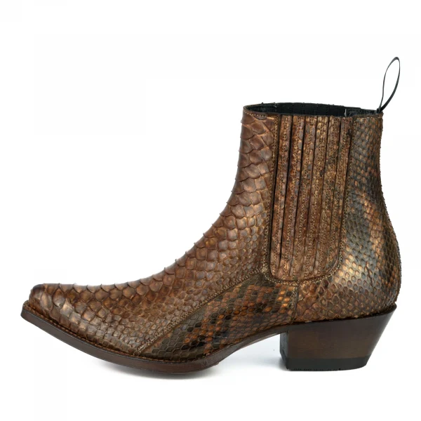 Urbane und exotische handgefertigte Damenstiefel oder Stiefeletten Braun 2496