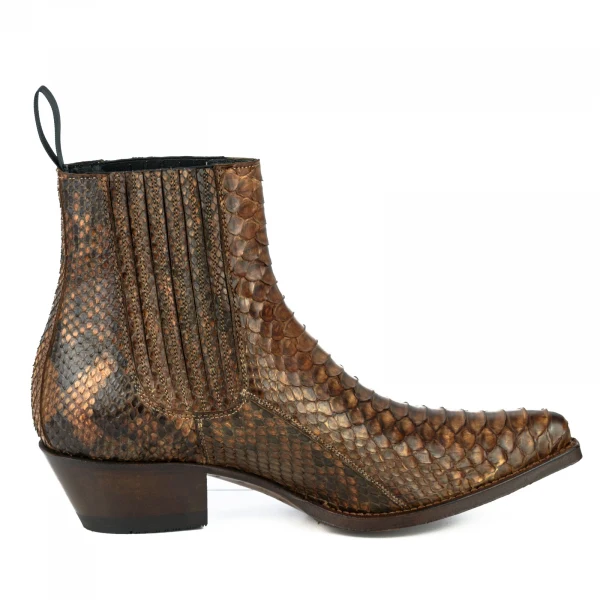 Urbane und exotische handgefertigte Damenstiefel oder Stiefeletten Braun 2496