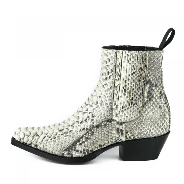 Urbane und exotische weiße handgefertigte Damenstiefel oder Stiefeletten 2496