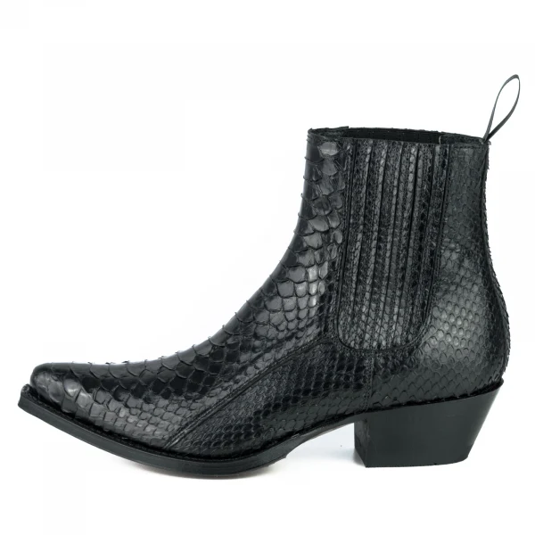 Urbane und exotische schwarze handgefertigte Damenstiefel oder Stiefeletten 2496
