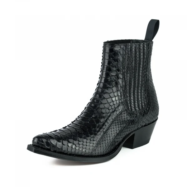 Urbane und exotische schwarze handgefertigte Damenstiefel oder Stiefeletten 2496