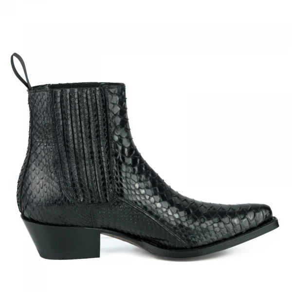 Urbane und exotische schwarze handgefertigte Damenstiefel oder Stiefeletten 2496