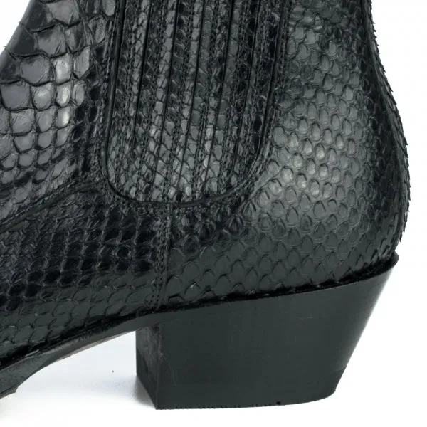 Urbane und exotische schwarze handgefertigte Damenstiefel oder Stiefeletten 2496