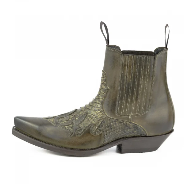 Handgefertigte grüne urbane und exotische Cowboystiefel oder Stiefeletten für Damen und Herren 2500