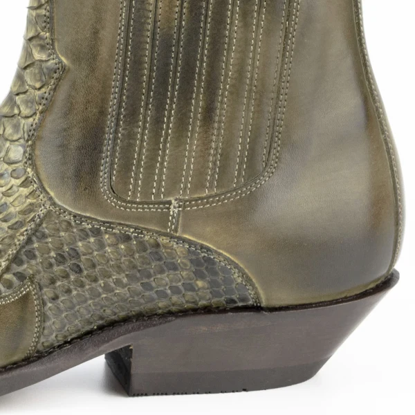 Handgefertigte grüne urbane und exotische Cowboystiefel oder Stiefeletten für Damen und Herren 2500