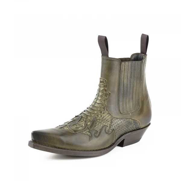 Handgefertigte grüne urbane und exotische Cowboystiefel oder Stiefeletten für Damen und Herren 2500