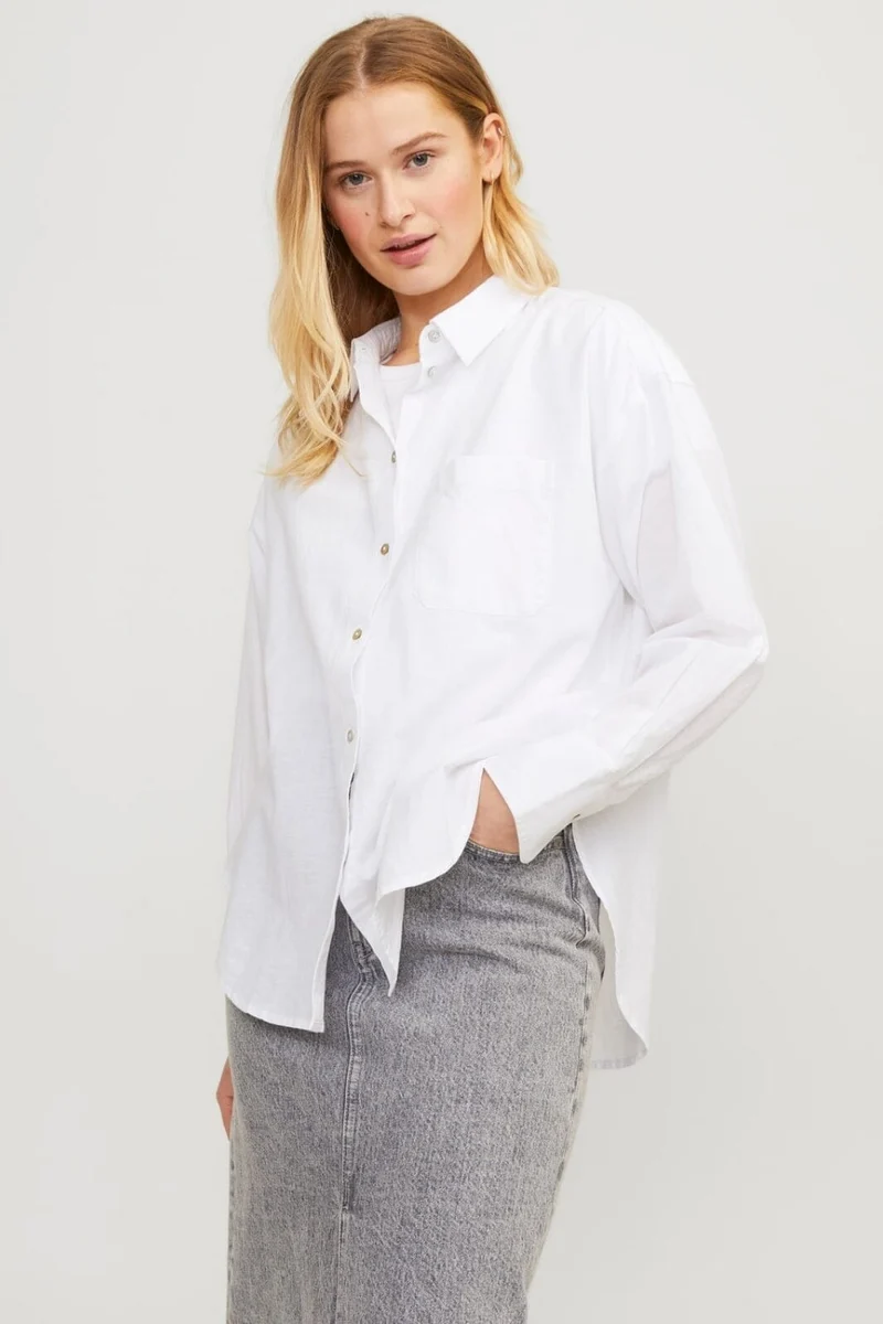 Jjxx - Jxjamie Ls Rlx Linen Blend Shirt Sn - 4388846 White