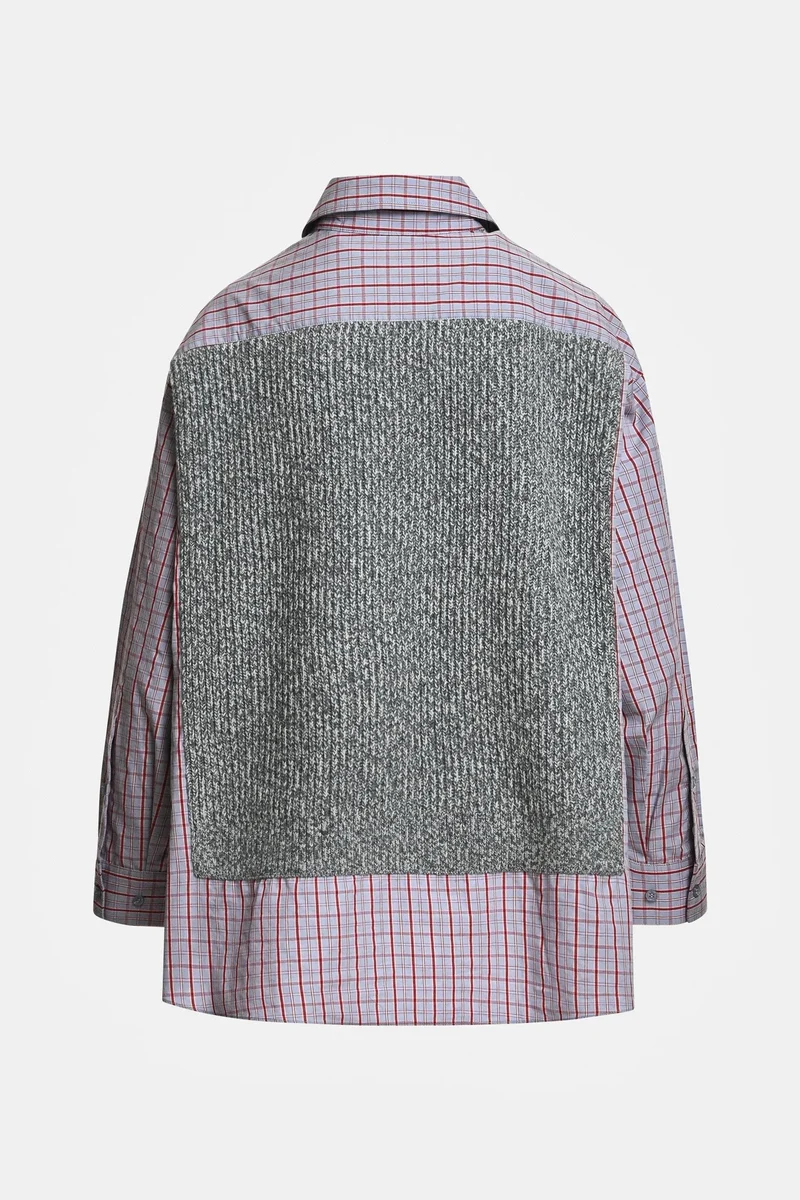 Essentiel Antwerp - Kute Fabric Mix Shirt - K1mm Combo1 Mushroom Mood