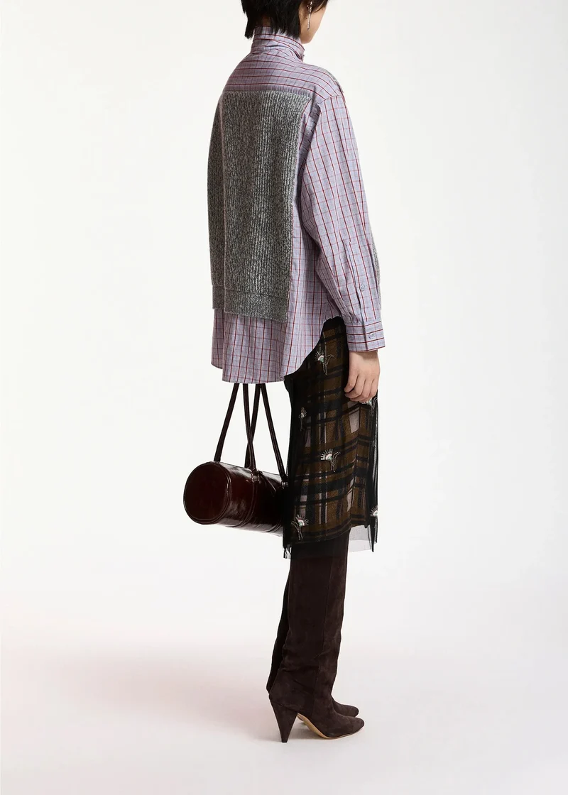 Essentiel Antwerp - Kute Fabric Mix Shirt - K1mm Combo1 Mushroom Mood