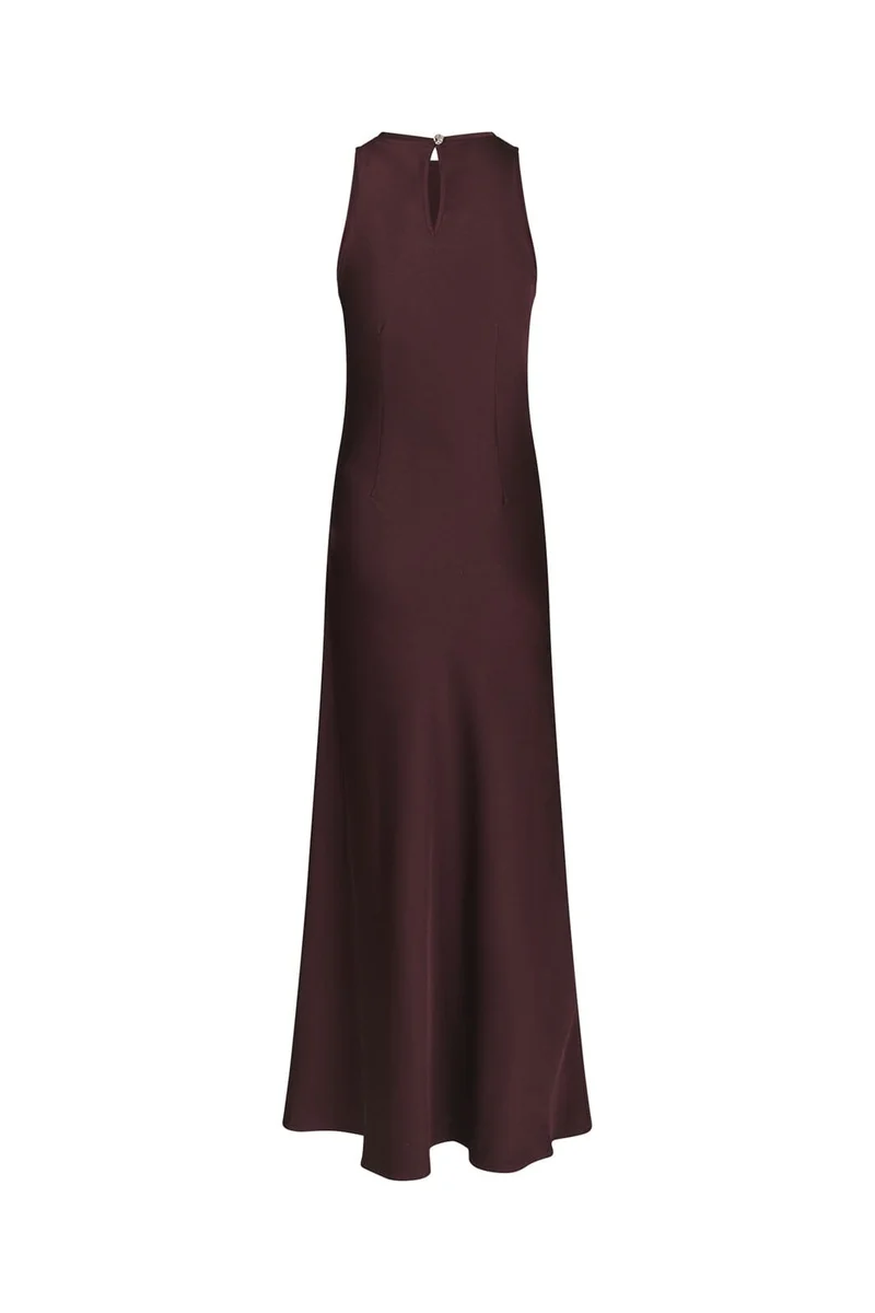 Neo Noir - Celinie Heavy Sateen Dress 165621 - 174 - Burgundy