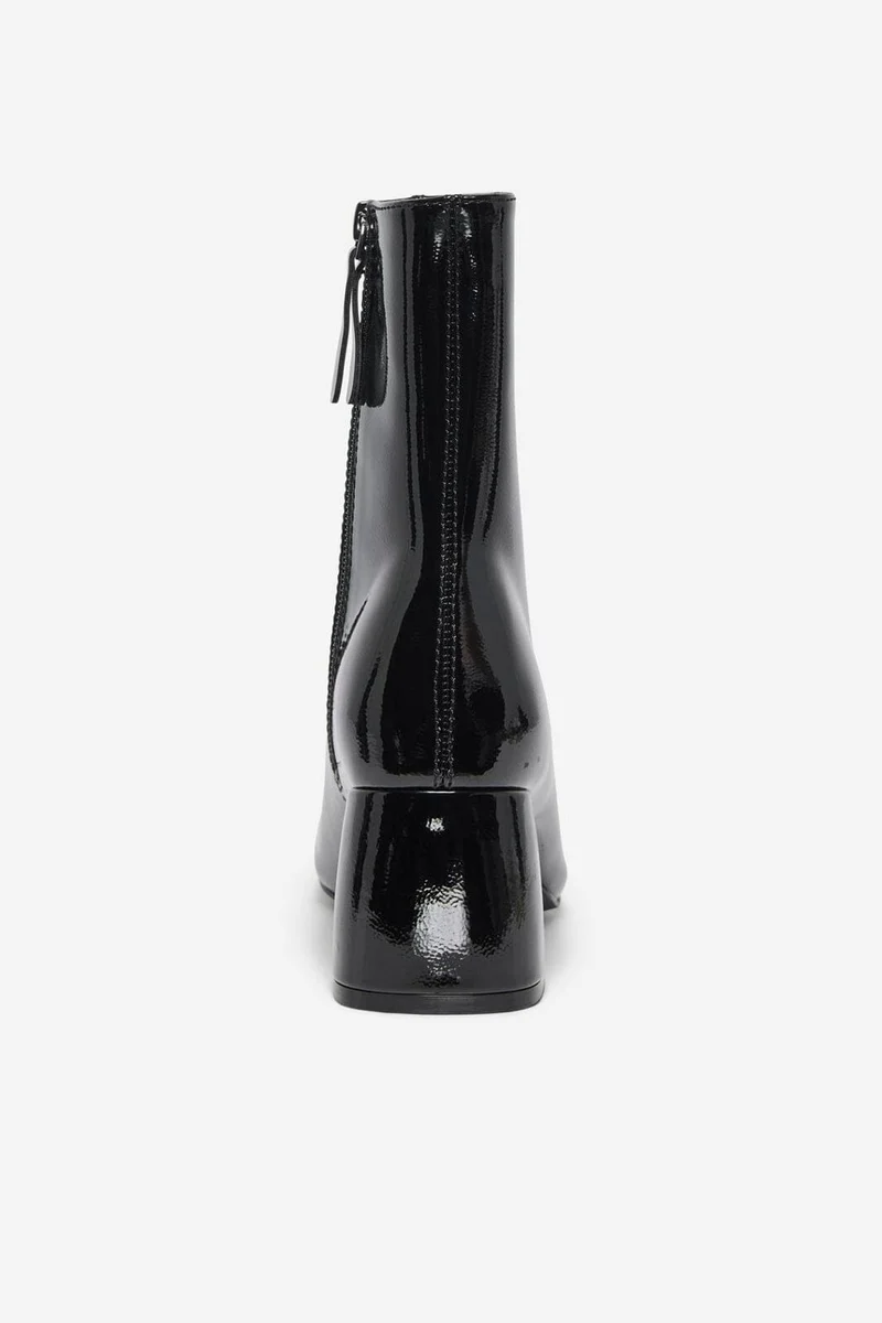 Only - Onlbrielle-1 Pu Heeled Boot - 4842706 Black Wrinkled Patent