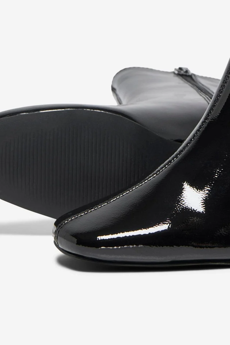 Only - Onlbrielle-1 Pu Heeled Boot - 4842706 Black Wrinkled Patent
