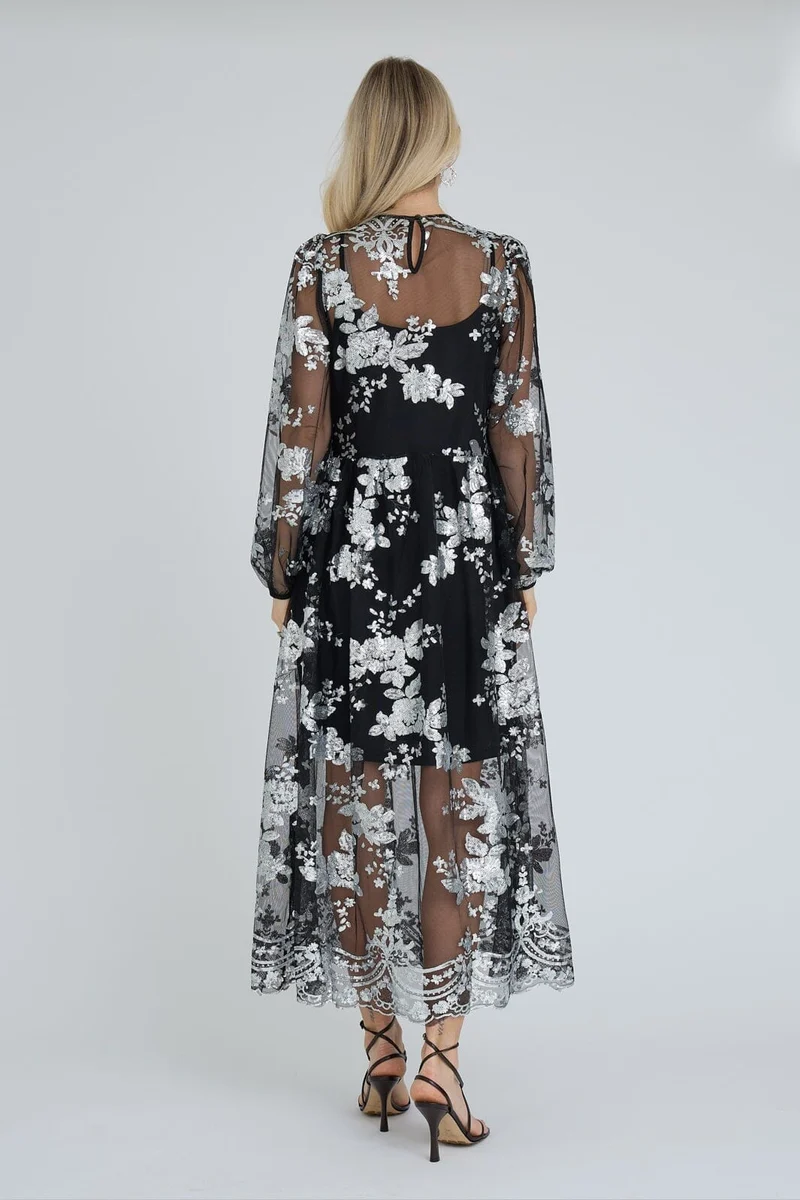 A-View - Estelle Dress AV6095 - 045 - Black/Silver