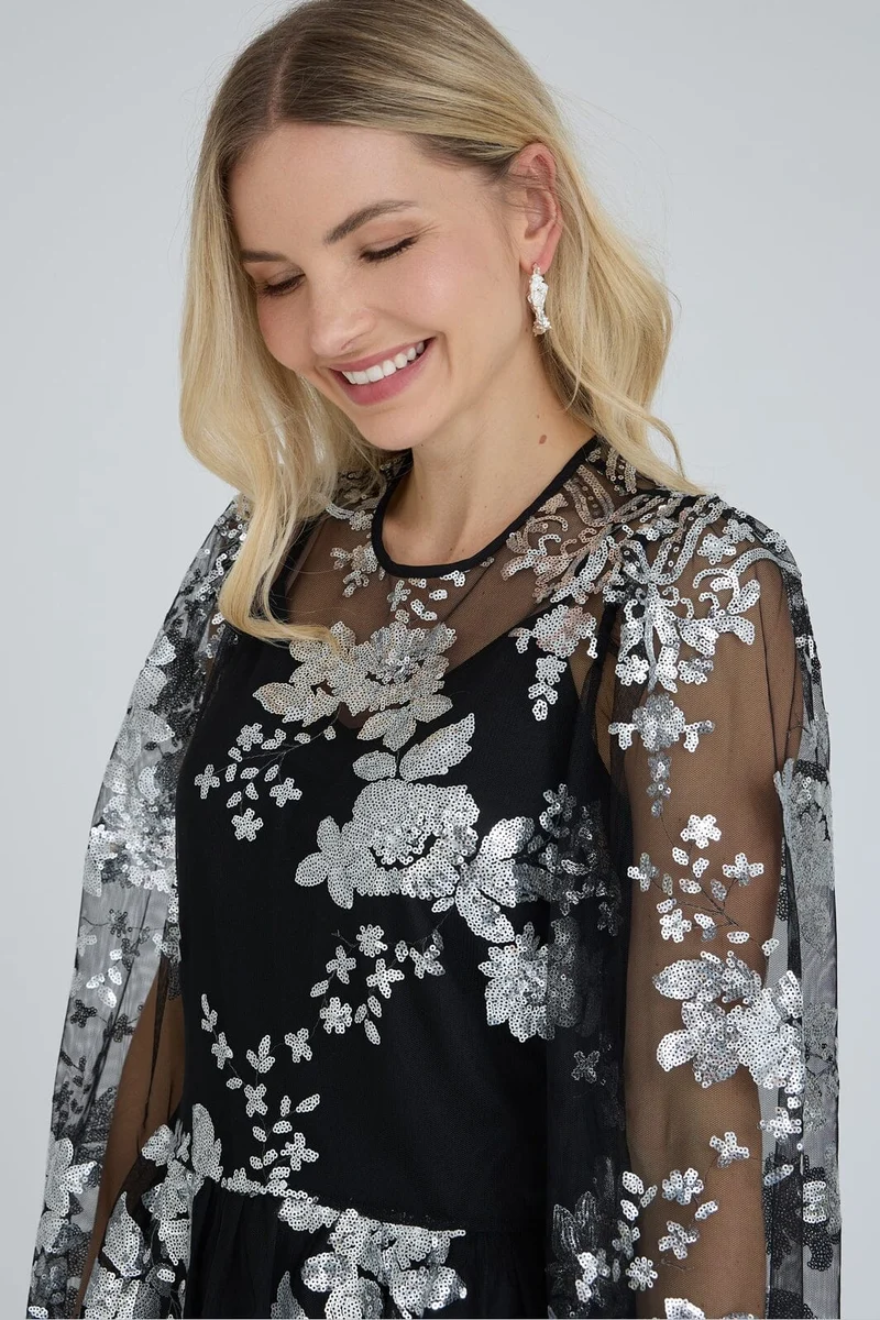 A-View - Estelle Dress AV6095 - 045 - Black/Silver