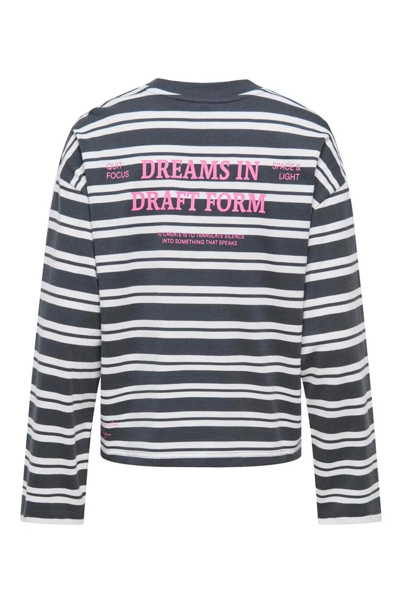 Only - Onlfreja L/S Stripe Top Cc - 5128181 Phantom Freja New Autumn (Cd) + Art Print