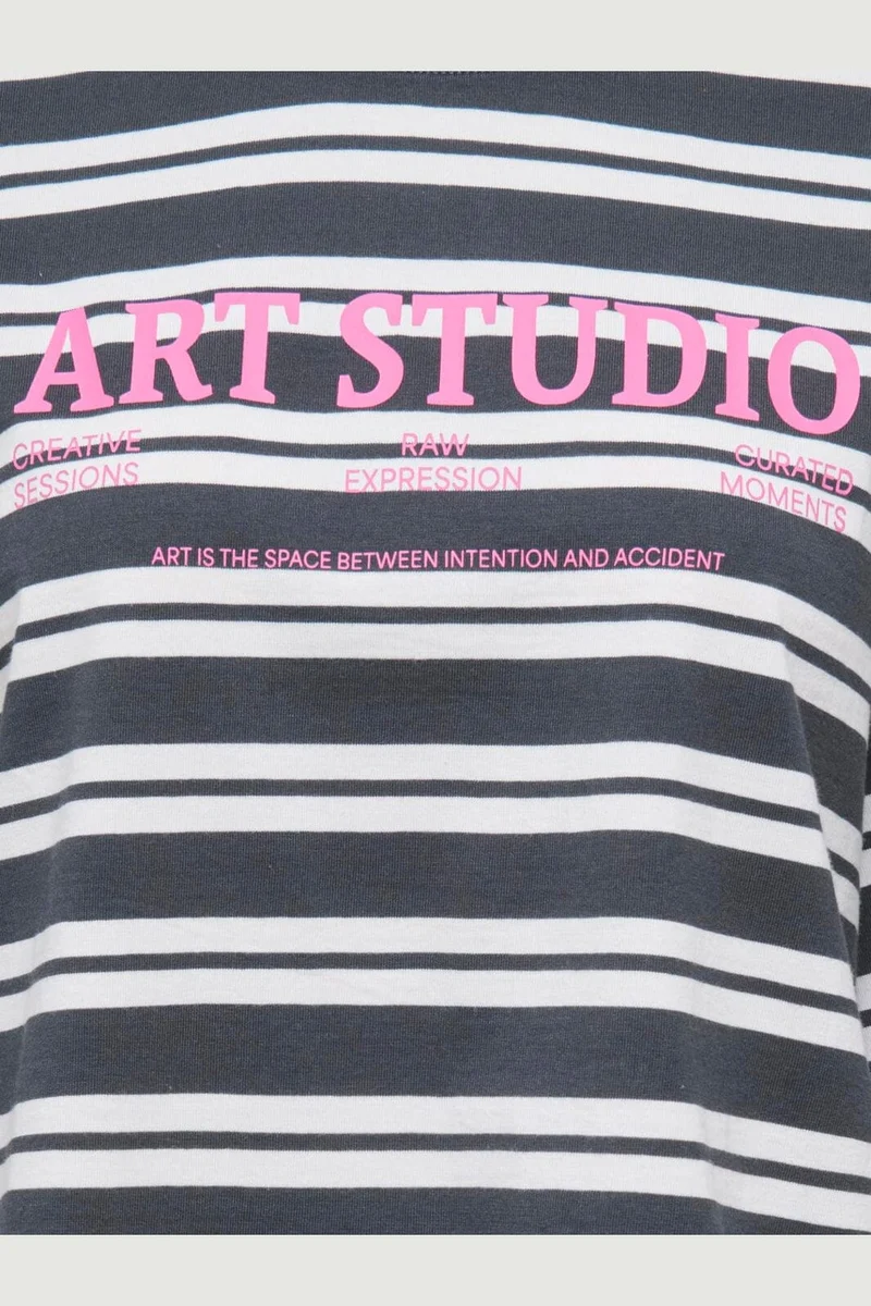Only - Onlfreja L/S Stripe Top Cc - 5128181 Phantom Freja New Autumn (Cd) + Art Print