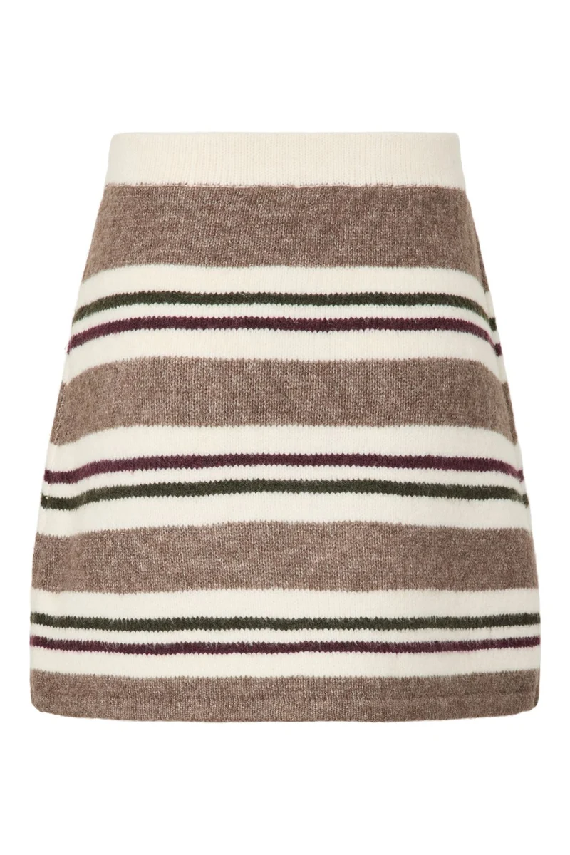 Pieces - Pcaico Button Knit Skirt - 5060680 Whitecap Gray Winetasting + Coffee Quartz + Forrest Night