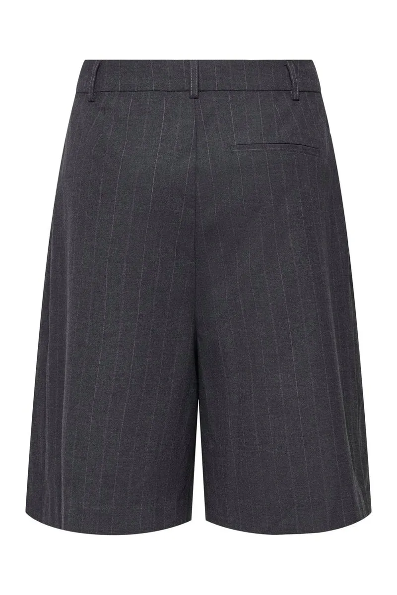 Only - Onlhady Bermuda Shorts Tlr - 5190149 Dark Grey Melange White Pinstripe
