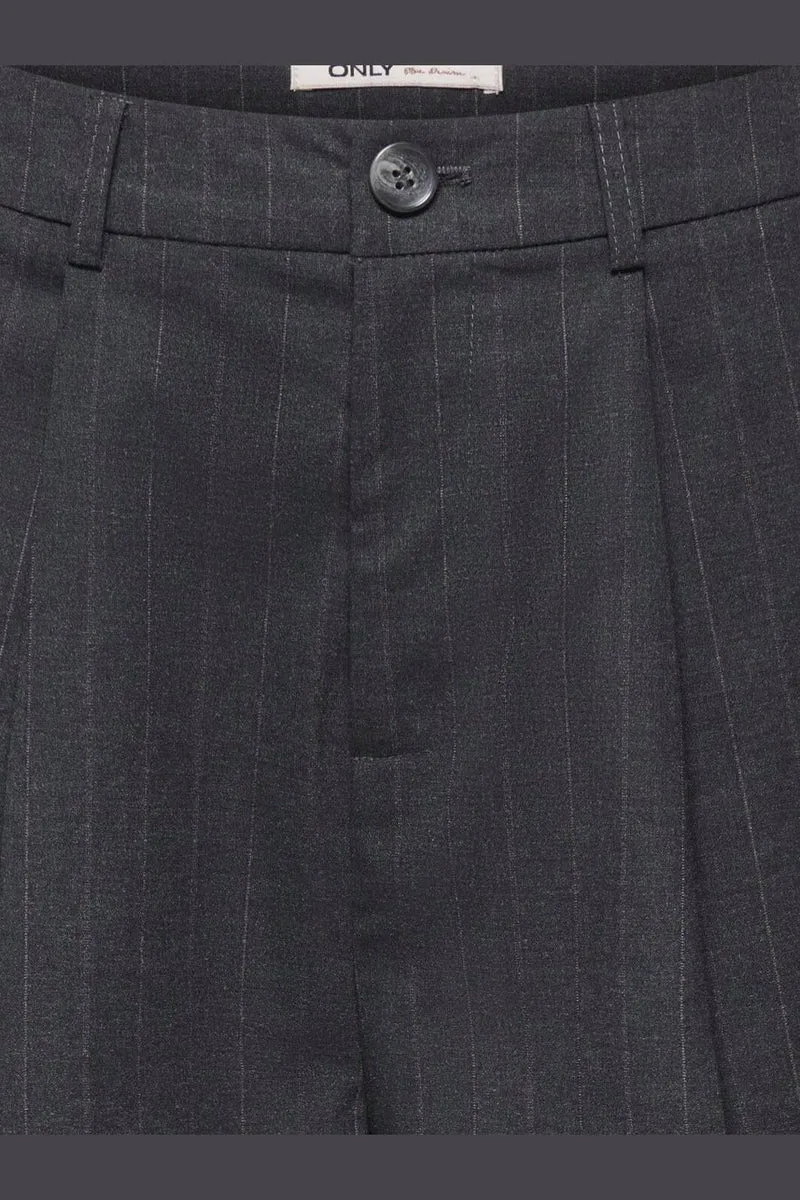 Only - Onlhady Bermuda Shorts Tlr - 5190149 Dark Grey Melange White Pinstripe