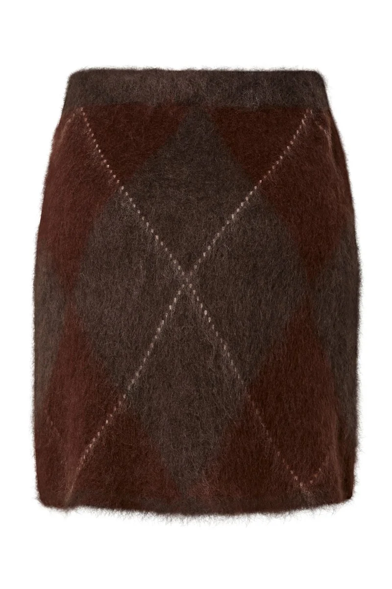 Yas - Yasargy Mohair Blend Knit Skirt - 5112411 Coffee Bean Incence/Sepia/Oatmeal