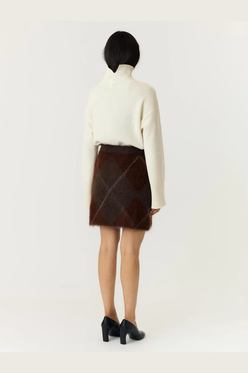 Yas - Yasargy Mohair Blend Knit Skirt - 5112411 Coffee Bean Incence/Sepia/Oatmeal