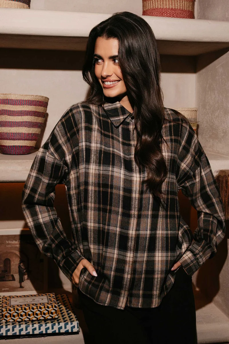 Liberte - Siri Ls Shirt 22471 - Black Creme Check