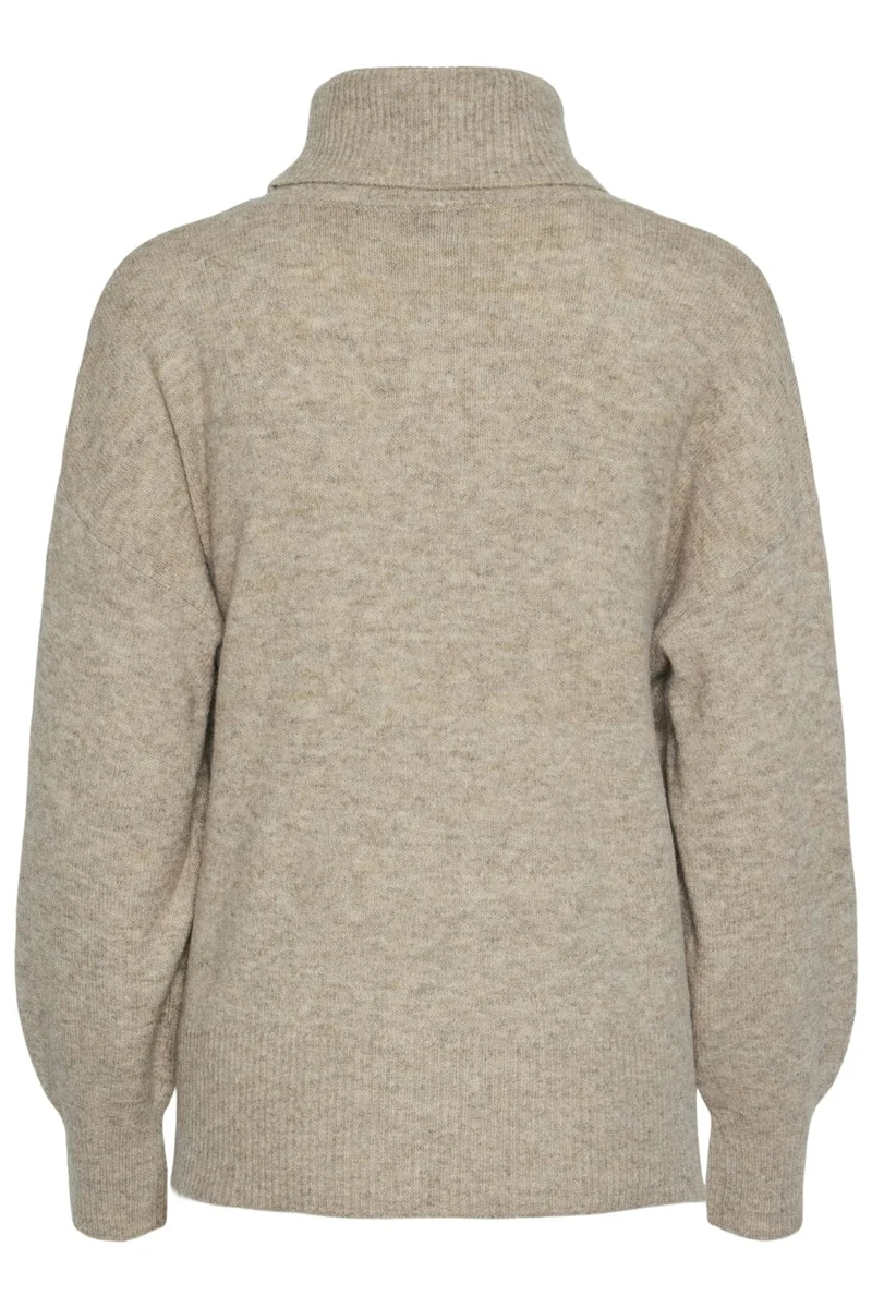 Pieces - Pcmalou Ls Rollneck Knit - 4550247 Taupe Gray Melange
