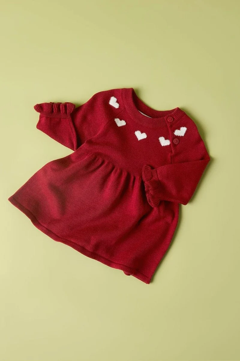 Name It - Nbfrisse Ls Knit Dress - 5131537 Red Dahlia