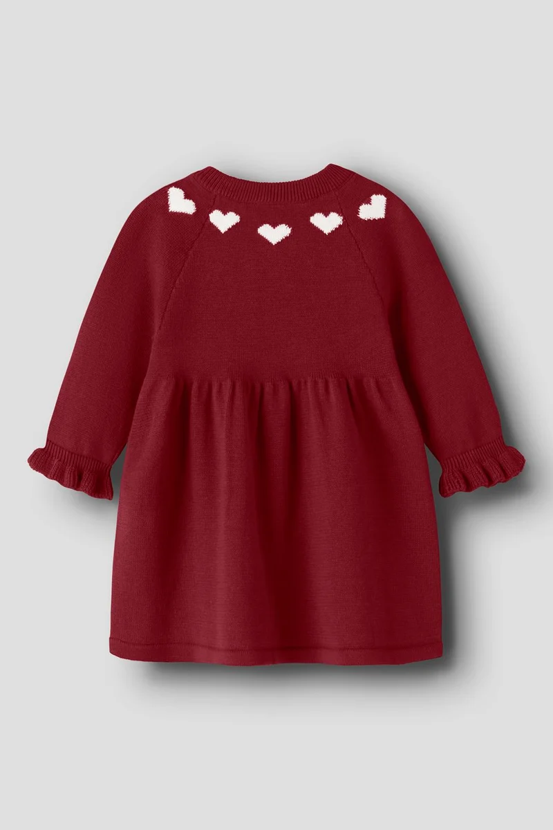 Name It - Nbfrisse Ls Knit Dress - 5131537 Red Dahlia