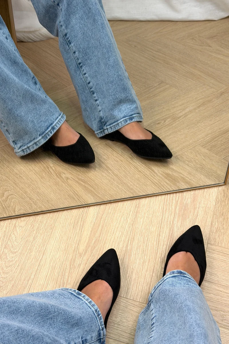 Bloom - Cornflower Ballet Flats - Black