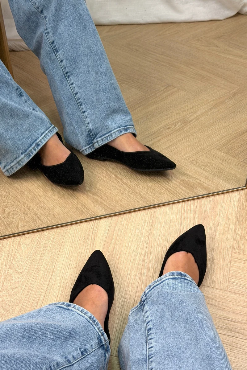 Bloom - Cornflower Ballet Flats - Black
